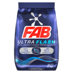 Detergente en polvo Fab Ultra Flash 2000 gr para lavado doméstico