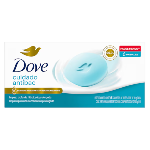 Jabón Dove Antibacterial Cuida & Protege paquete 6 x 90 g