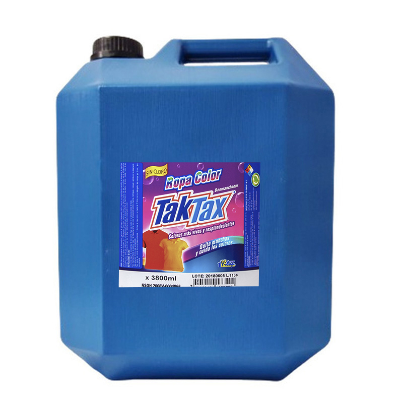 Desmanchador para ropa color TakTax en 1000 ml, 3800 ml y 19 litros