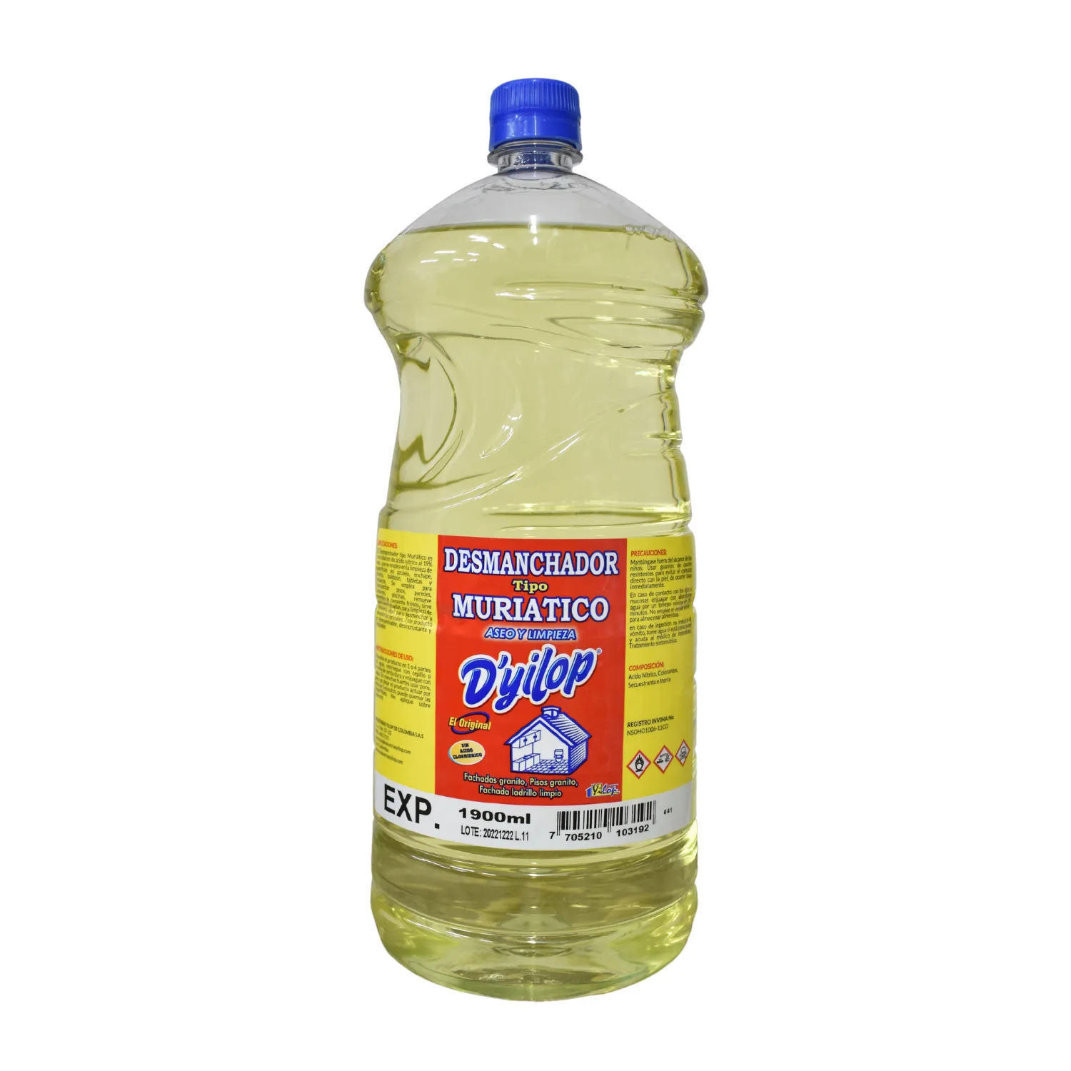 Desmanchador tipo muriático D’yilop 1900 ml – limpieza profunda para hogar y negocio