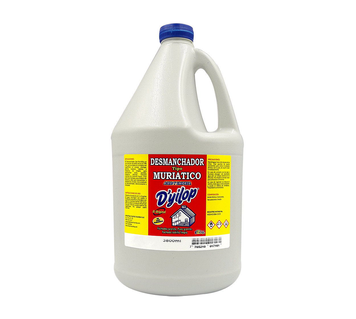 Desmanchador tipo muriático D’yilop 3800 ml – limpieza industrial para grandes superficies