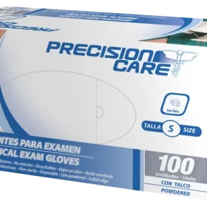 Caja de guantes médicos de látex Precision Care de 100 unidades