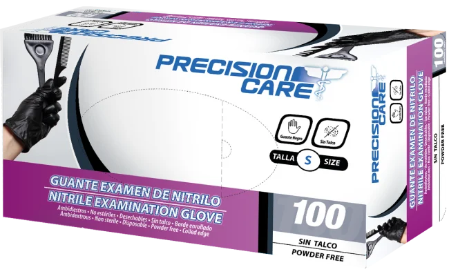 Guantes de examen de nitrilo Precision Care caja de 100 unidades