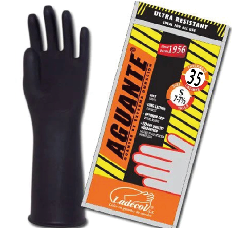 Guantes industriales Ladecol látex calibre 35