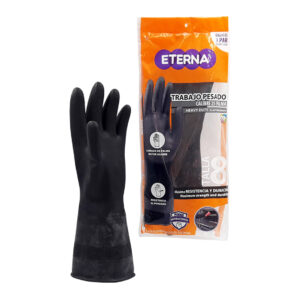 Guantes industriales Eterna látex negro calibre 25 todas las tallas