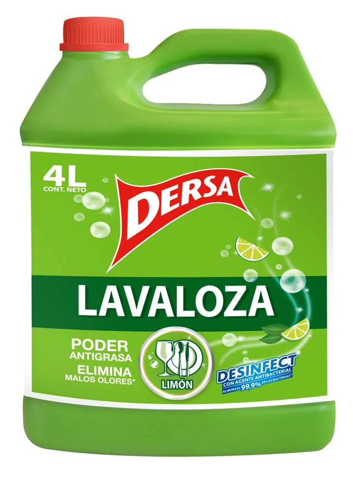 Lavaloza Líquido Antigrasa Limón Dersa