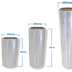 Rollo stretch transparente 300 metros tamaños variados