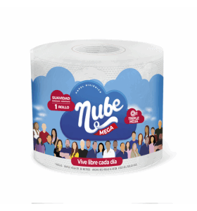 Papel higiénico NUBE Mega Rollo triple hoja 30 mts