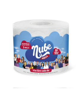 Papel higiénico NUBE Mega Rollo triple hoja 30 mts