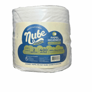 Papel higiénico NUBE institucional hoja sencilla 2 rollos 400 mts