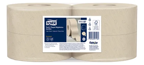 Papel higiénico Tork Jumbo precortado 4 rollos 170 mts