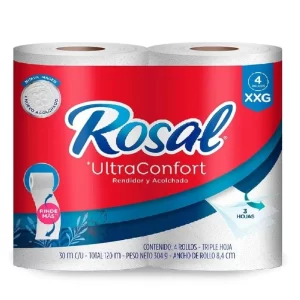 Papel higiénico Rosal Ultra Confort 4 rollos triple hoja