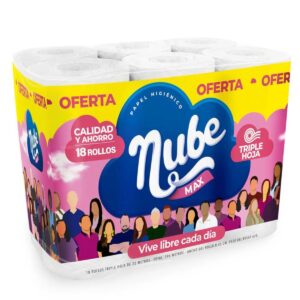 Papel higiénico NUBE Max triple hoja 18 rollos
