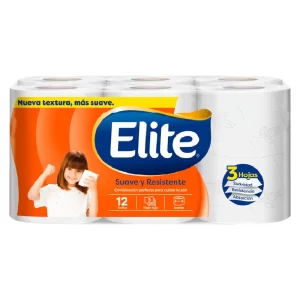 papel higiénico Elite triple hoja 12 rollos
