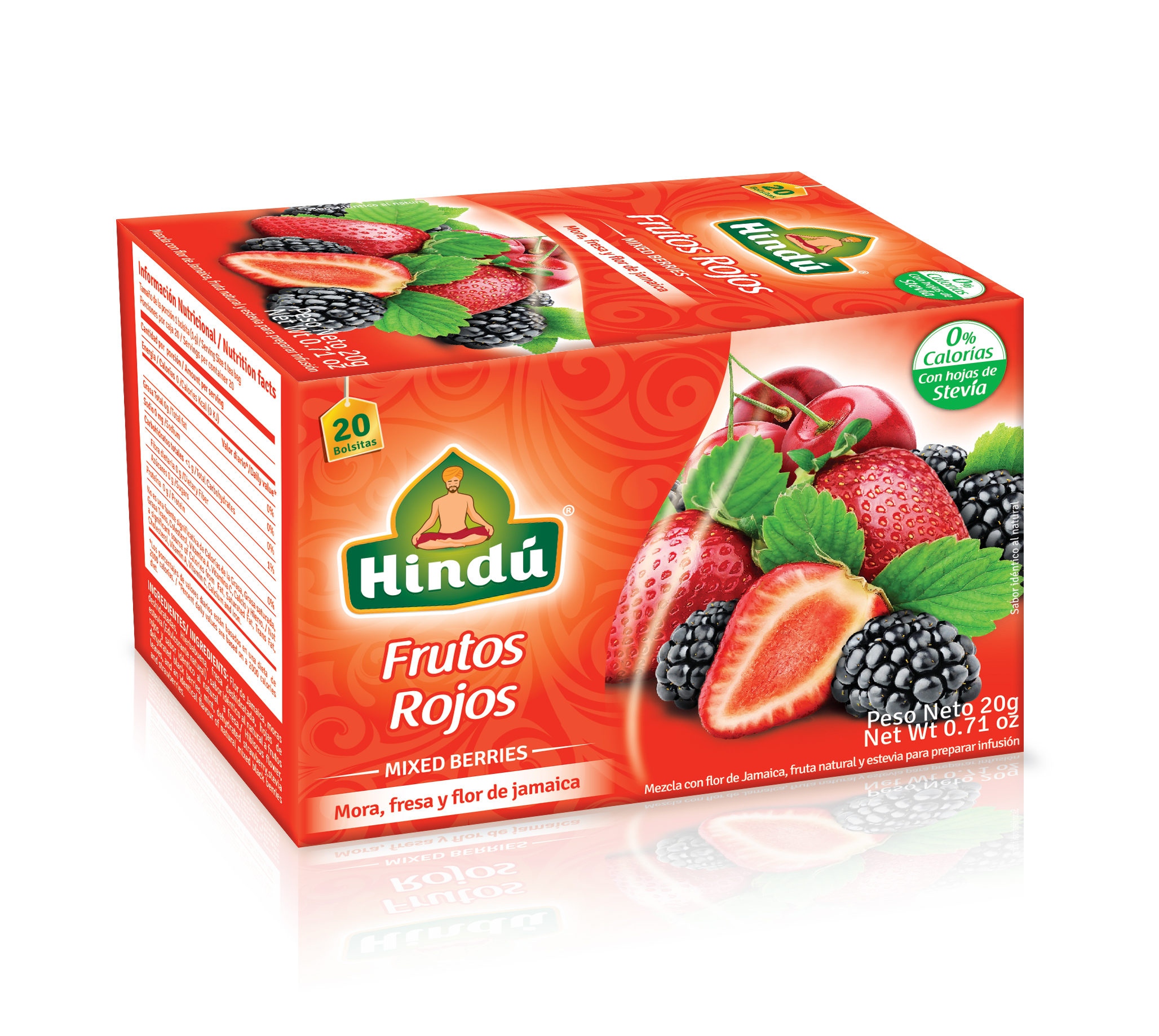 Té aromática Hindú de frutos rojos en caja de 20 unidades