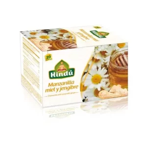 Té aromática Hindú manzanilla miel y jengibre caja 20 unidades