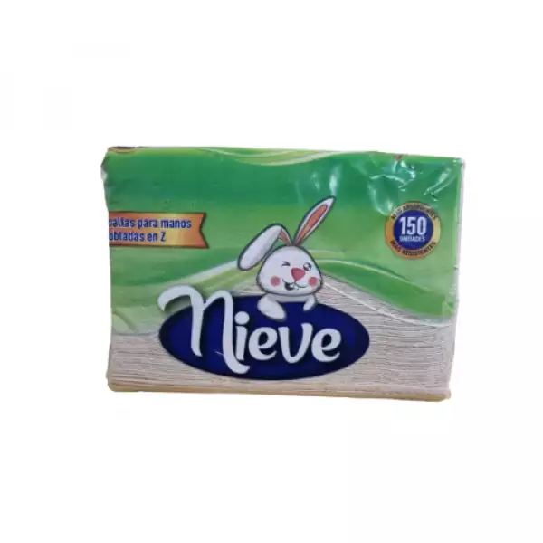 Toalla para Manos Natural Tipo Z Nieve 150 Unidades