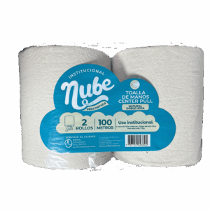 Toallas de Manos Center Pull Doble Institucional NUBE 2 rollos 100 Mts