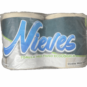 Las toallas multiusos Nieves ecológicas doble hoja están fabricadas con materiales sostenibles, ofreciendo una alternativa responsable sin sacrificar rendimiento. Su doble hoja resistente y absorbente permite una limpieza eficiente de superficies, utensilios, manos o derrames, ideal tanto para el hogar como para entornos comerciales. El paquete incluye 2 rollos, cada uno diseñado para ofrecer alto rendimiento con menor desperdicio, cuidando el planeta y tu bolsillo.