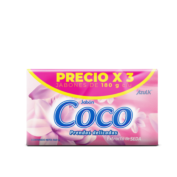 Jabón de coco para prendas delicadas 180 g pack 3