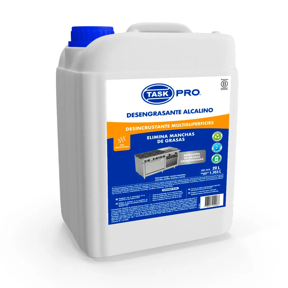 Desengrasante Task Pro Alcalino Industrial 20L – Potente limpiador para grasa pesada