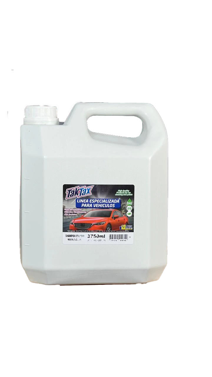 Shampoo espuma para vehículos TakTax 3750 ml, limpieza profesional automotriz.