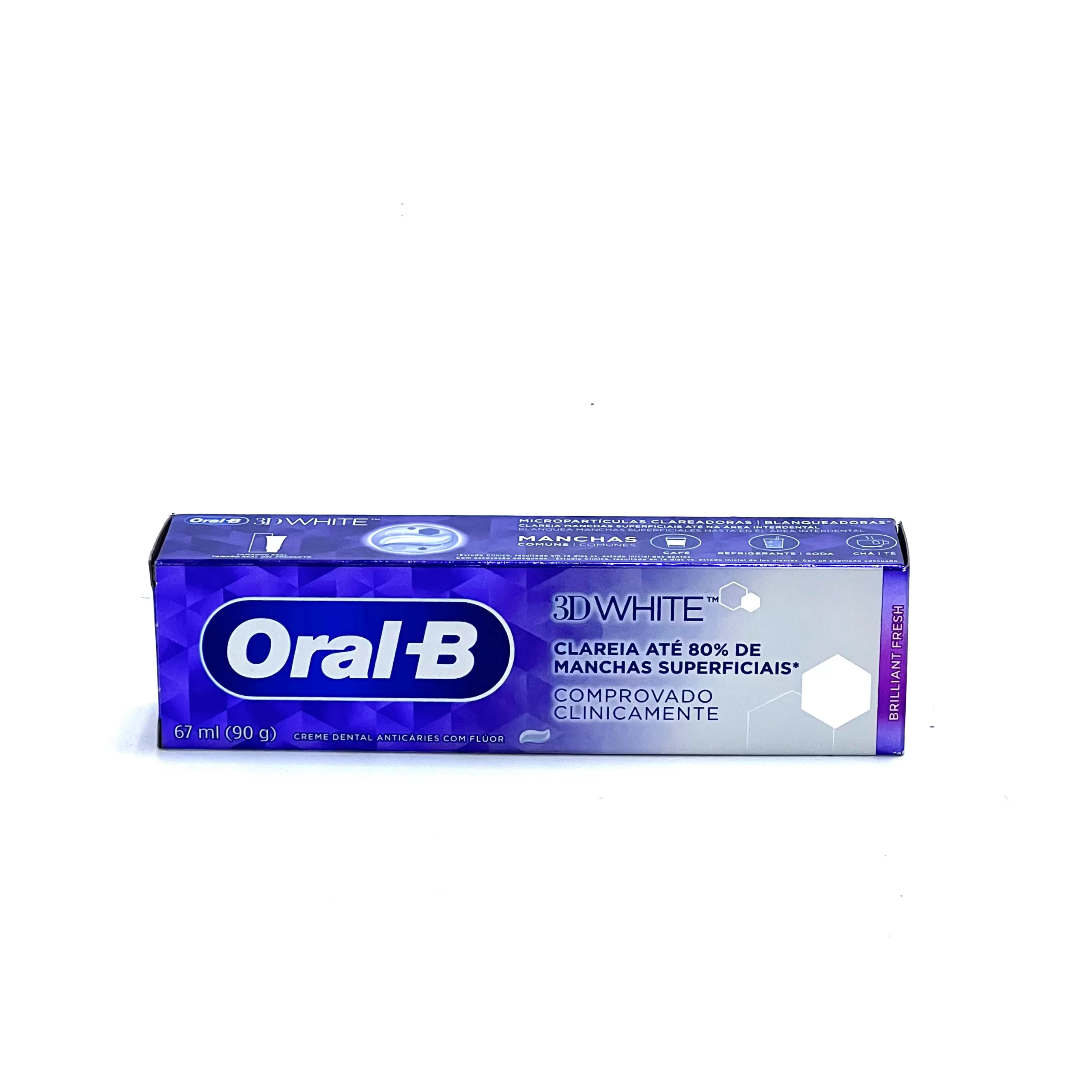 Crema Dental Oral-B 3D White 90g aclara 80% de manchas superficiales