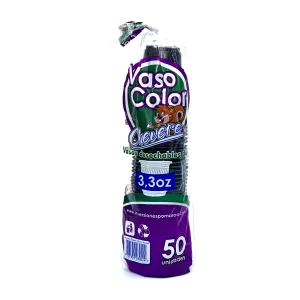 Vasos Desechables Negro 3.3 oz Chevere 50 unidades
